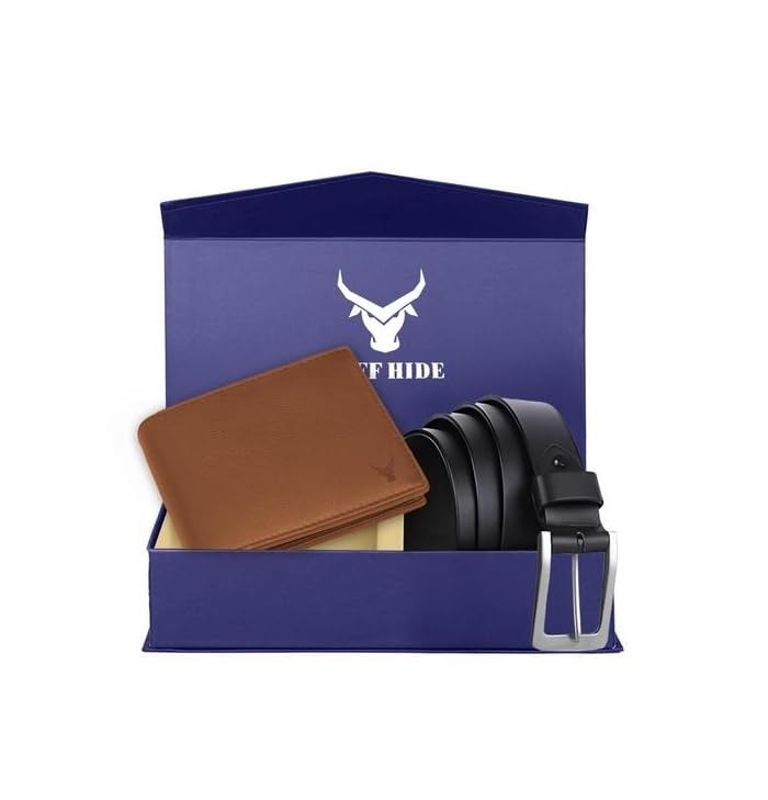 Leather Belt Ands Wallets Combo Set for Men -Zinc Casted Buckle - Formal & Casual Wear - Branded Mens Belt-picture-39