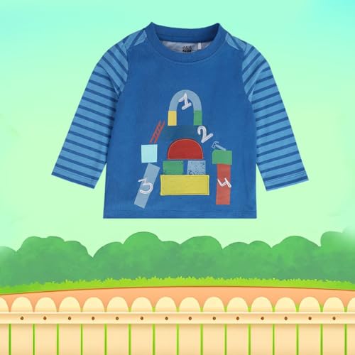 Image of miniklub Baby Collar Long Sleeve Knitted Cotton T-Shirt (Grey /Yellow Color)