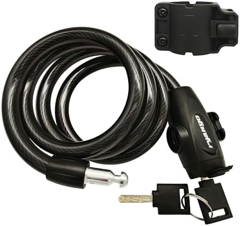 RYANGO Bike Lock, Bike Locks Heavy Duty Anti Theft, Bicycle Lock Cable with Mounting Bracket and 2 Keys, Bicycle Locks for Road Bike Mountain Bike Scooters