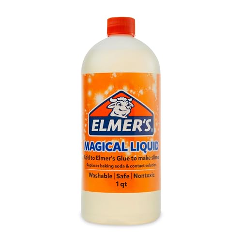 Elmer's Magical Liquid, Slime Activator Solution, Updated Formula for Double Slime Output, Safe and Washable, 1 Quart