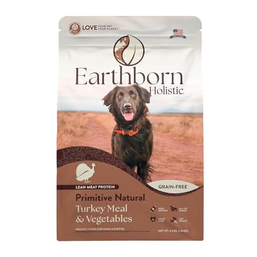 Earthborn Holistic Primitive Natural Turkey Meal & Vegetables Grain-Free Dry Dog Food 4 lb