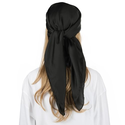 RIIQIICHY 35 Inch Head Scarf for Women Hair Scarf Like Silk Scarf Square Scarf Bandanas for Women