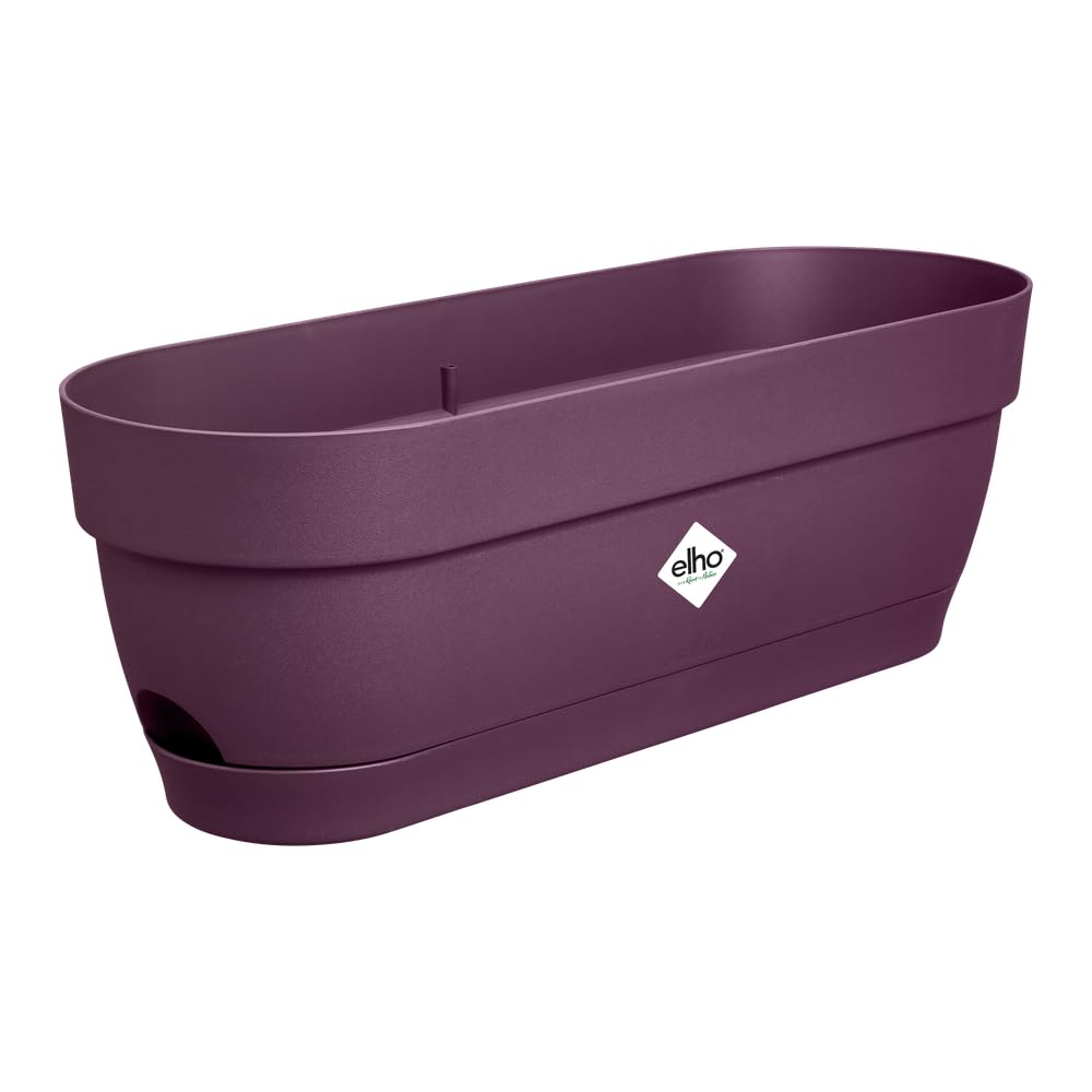 elho Vibia Campana Trough 50 - Planter for Balcony - Ø 49.0 x H 17.0 cm - Purple/Maple Purple