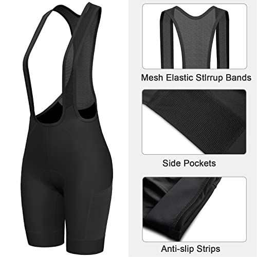Lo.gas Cycling Bibs Women Padded Bike Shorts Womens Bicycle Shorts with Padding 4D Biking Pants with Mesh Pockets