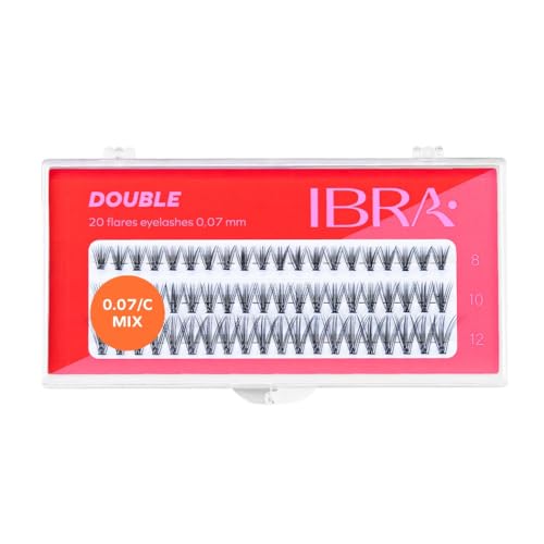 Juego de extensiones de pestañas dobles, 60 unidades, extensiones de pestañas, doble número de pestañas en un mechón y un perfil C+, efecto instantáneo, juego de extensión de pestañas gruesas