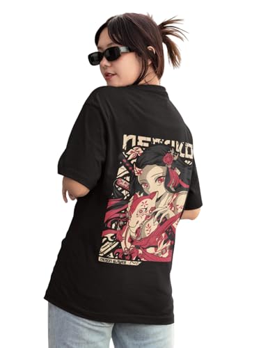 Image of Preneum Women's Cotton Cool Graphic Printed Baggy Fit Drop-Shoulder Sleeves Cotton Oversized T-Shirt
