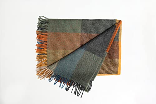 Khusco | 100% Alpaca Throw Blanket Serenity | 71" L X 51" W | Warm Peruvian Soft, Cozy, Hypoallergenic, Lightweight For Home And Travel | Blue Crayon #TOP6