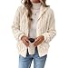 Yeenily Teddyjacke Damen PlüSchjacke Fleece Einfarbig Langarm Zip Damen Mit Kapuze Taschen ReißVerschluss Sweatshirt Hoodie (Apriksfarbe, XL)