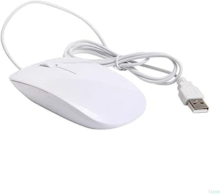 Ultra-Slim USB Wired Mouse, Slim Optical Wired Mouse with 1200 DPI, 3 Buttons, Lightweight and Comfortable - Compatible with Windows, Mac, and Linux For PC Laptop Desktop and Computer. (White)