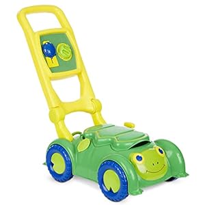 Melissa & Doug Sunny Patch Snappy Turtle Lawn Mower – Pretend Play Toy for Kids – Turtle-Themed Pretend Kids Lawn Mower Developmental Push Toy For Toddlers