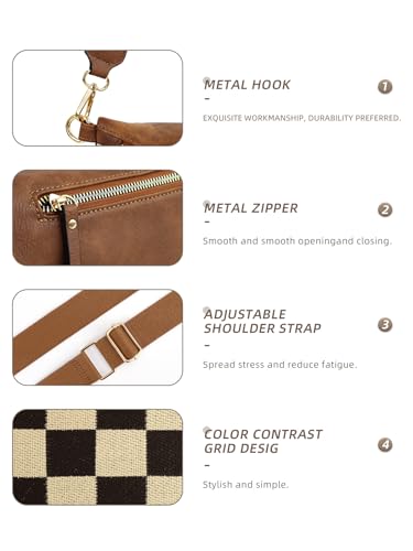 Checkered Crossbody Bag Bum Bags for Women Checkered Purse Plaid Womens Cross Body Purses Checkerboard Fanny Pack2