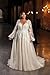 Plus Size Boho White Wedding Dresses V Neck Appliques Lace Bridal Gowns with Train Tulle A Line Ball Gown Wedding Dress for Women