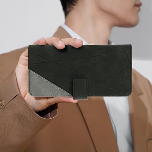 Image of amazon basics Redmi Note 15 5G Flip Cover | Card Pockets Wallet & Stand | Flip Cover for Redmi Note 15 5G (Black with Grey)