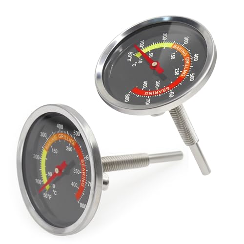 Dial Face Thermomètre de barbecue 6 cm – Jauge de température précise et thermostat pour bouilloire Weber, fumoir, barbecue Kamado, Outback, Charbroil, Pit Boss Ceramic BBQ, Uniflame, et d'autres