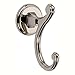 Ginger Double Robe/Towel Hook for Bathroom, Modern Wall Mounted Solid Brass Shower Hooks, Polsihed Nickel