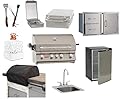 BULL GRILLS The Angus 30" Propane Gas Grill Package-Includes Refrigerator, Single Side Burner, FREE Cover, Double Drawer combo & 5-1 BBQ Tool - FREE Bio-Ethanol Table-top Fire pit