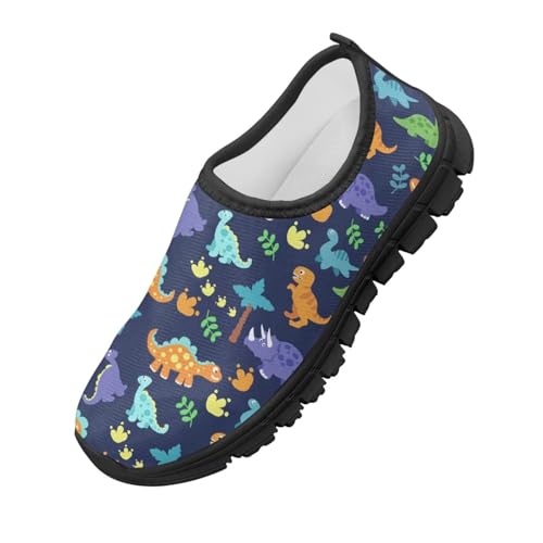 Pointodoor Dinosaur Shoes for Boys Girls Size 12 Little Kid Breathable Mesh Sneakers Comfortable Low Top Running Shoes Lightweight Slip on Tennis Shoe