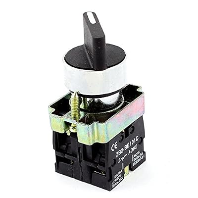 uxcell 22mm Latching 2 NO Three 3-Position Rotary Selector Select Switch ZB2-BE101C