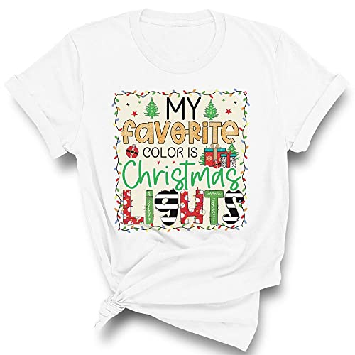 TeesAndTankYou My Favorite Color is Christmas Lights Shirt Unisex 2X-Large White