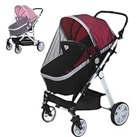 2pcs Universal Insektenschutz für Kinderwagen,mit Praktisch Doppelten Reißverschluss luftiger Kinderwagen Insketenschutz passt für Kinderwagen/Bett oder Autositz(Schwarz+Weiß)