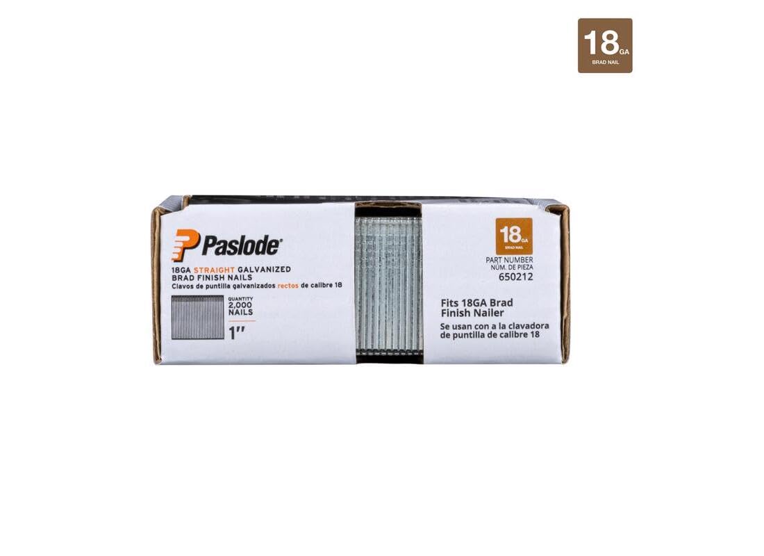Paslode 650212 1-Inch by 18 Gauge Galvanized Brad Nail (2,000 per Box)