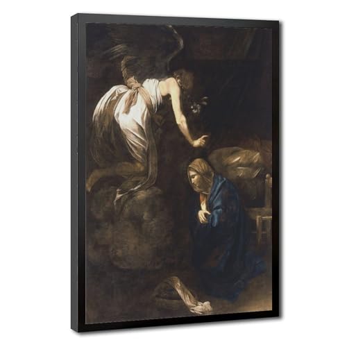 Impression sur toile The Annonciation par Caravaggio cadre suspendu salon 20x30 cm