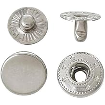 120 Sets 10mm Metal Snap Fasteners Press Stud Rounded Sewing Rivet Buttons Clothing Leather Craft DIY Poppers Silver