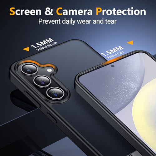 Image of SPIDERCASE Magnetic for Samsung Galaxy S24 Case, [3 Stand Ways][ Military Grade Drop Protection] with Invisible Stand Shockproof Slim Case for S24 6.2 inch, Black
