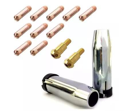Kit Mig 24kd - 2 Bocal 12mm + 10 Bicos M6x25 0,8mm + 2 Porta Bico de Contato M6