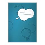 Kartenkaufrausch 4 Coole Flecken DIN A5 Grundschul Hefte mit Kaffee Tassen Rändern auf blau Kontrastlineatur 1