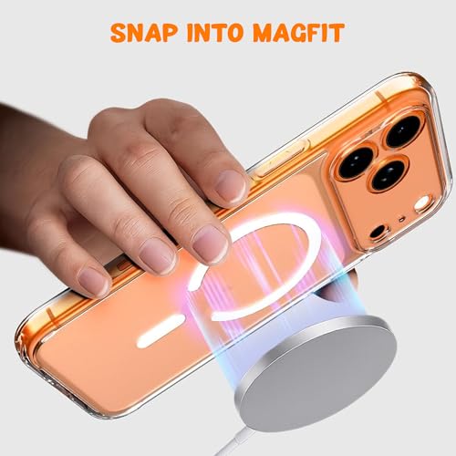 Image of Kratos Transparent Clear Case Cover Compatible with iPhone 17 Pro Max - Anti-Yellowing, Wireless Magnetic Charging Case with Raised Edge Camera & Screen Protection, Shock-Resistant Design