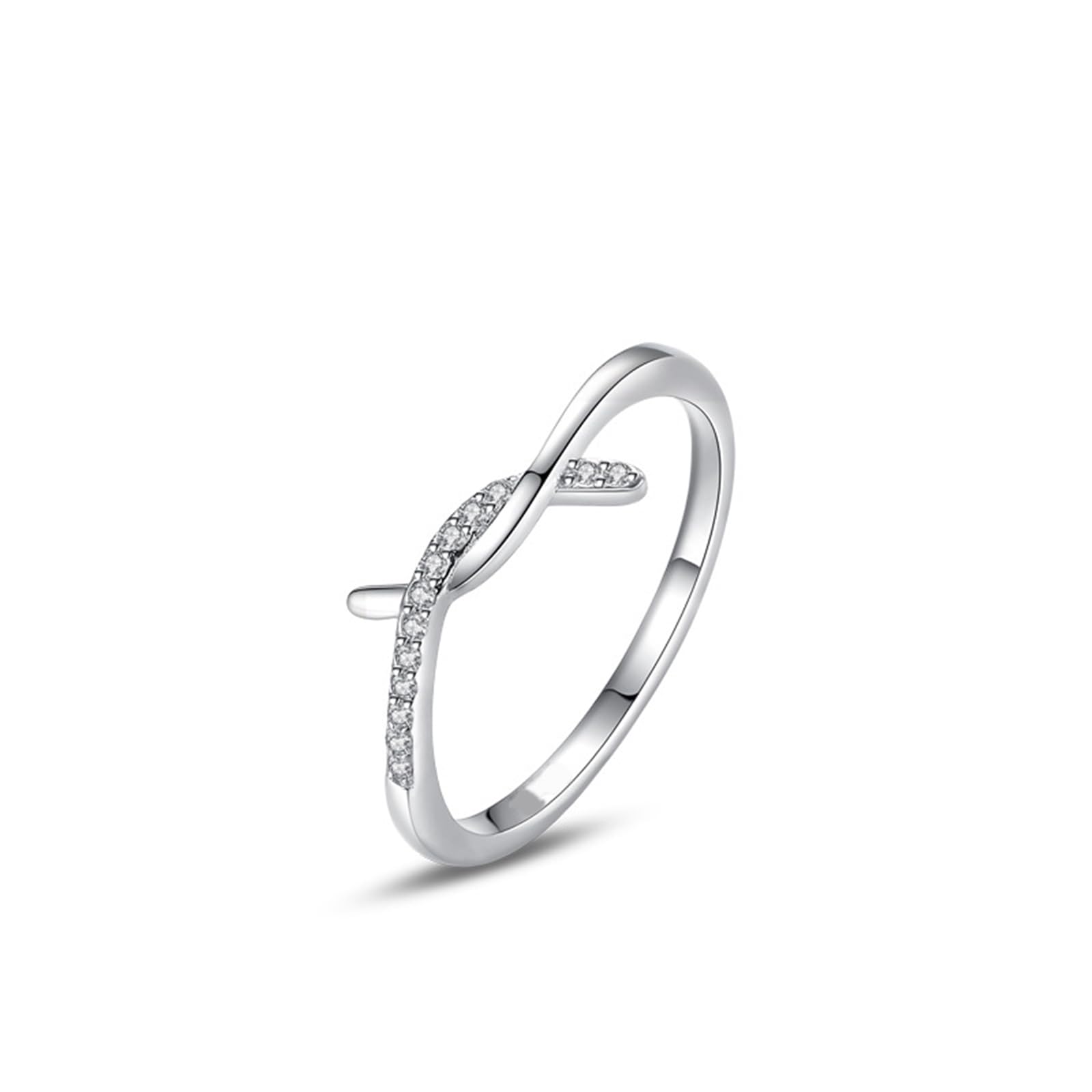 Geometryczny pierścionek platynowy dla kobiet ze sztucznym diamentem, platynowe obrączki ślubne w stylu vintage, PT950 i 9K/14K/18K białe złoto, rozmiar H 1/2-V 1/2