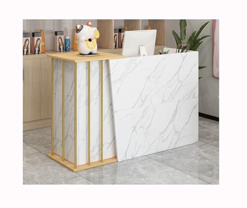 Bancone Reception Moderno - Per Negozi, Uffici E Bar Con Piano In Marmo 100x40x90 Cm - Foto 6
