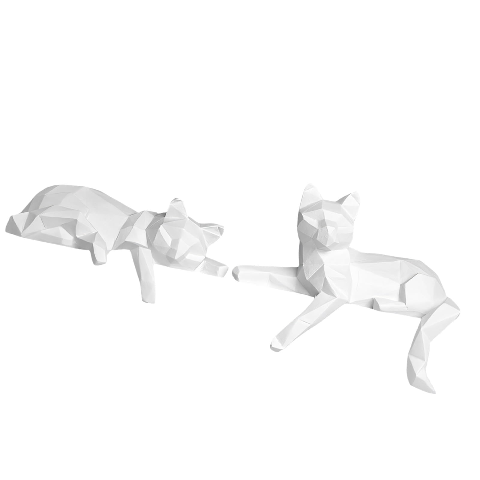 Shntig Modern Resin Figurine Decor for Bookcase Styling, Faceted Shelf Sculptures for Desk, Entryway and Console Home Resin Figurines Modern Shelf Decor Geometric Sculpture Tabletop Bookshelf Desk
