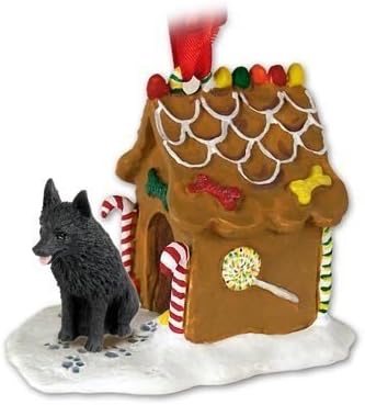 SCHIPPERKE DOG GINGERBREAD HOUSE Christmas Ornament NEW 71