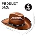 KisSealed 4 Pcs Classic Brown Cowboy Hat,Retro Western Hat Felt Cowgirl Hat with Chin Strap,Wide Brim Cowboy Hat for Men & Women