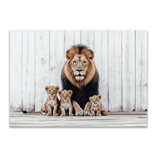Tableau portrait de lion brun DunPei 70x100cm sans cadre pour décoration murale de salon