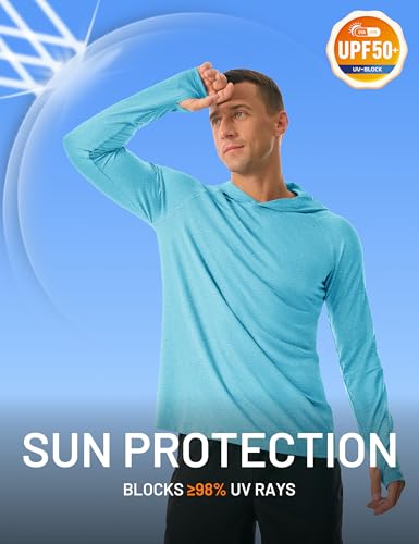 MAGCOMSEN Men's UPF 50+ Sun Protection Hoodie Lightweight Long Sleeve Rash Guard Shirts Fishing Swim Athletic Workout3
