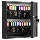 60 Key Lock Box, Commercial Key Cabinet with Key Tags,Wall Mount Key Box