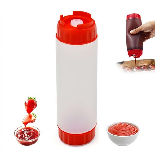 Botellas invertidas para condimentos, botellas de plástico para salsas, recipiente de salsa recargable con válvula grande para salsas, ketchup, crema agria, dispensador de jarabe autosellante para Botellas invertidas para condimentos, botellas de plástico para salsas, recipiente de salsa recargable con válvula grande para salsas, ketchup, crema agria, dispensador de jarabe autosellante para
