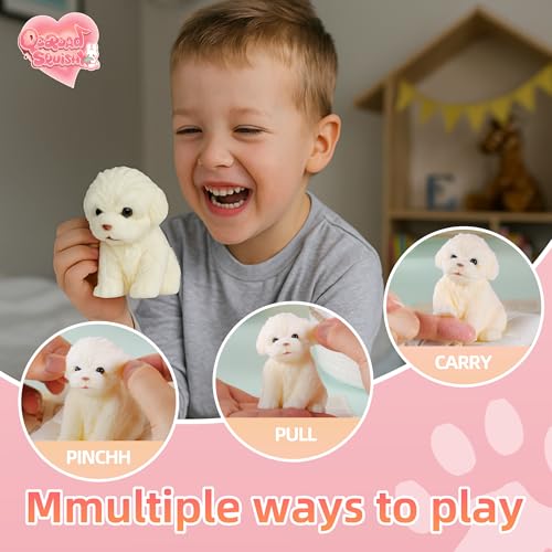 Image of Puppy Taba Dog Squishy - Ultra Soft Silicone Dog Squishy, Handmade Stress-Relief Toys for Kids & Adults, Non-Toxic Squeeze Toys for Relaxation & Sensory Play