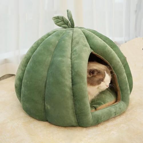 Niche en forme de citrouille pour chat lit chaud et confortable petits animaux