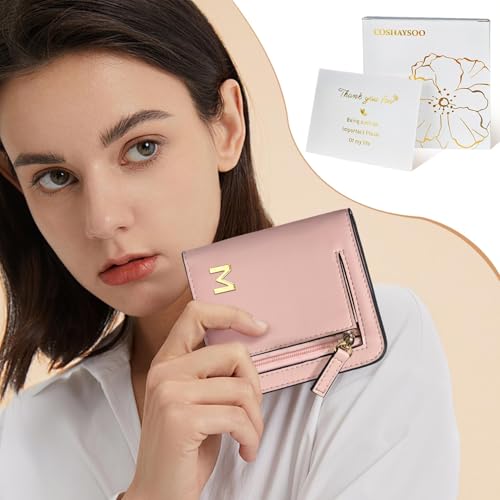 Image of COSHAYSOO Initial Teen Girl Wallets RFID Slim Wristlet Keychain Personalized Easter Basket Stuffers Birthday Gifts for 8 9 10 11 12 13 14 15 16 17 18 Year Old Teenage Girls, Pink Letter G