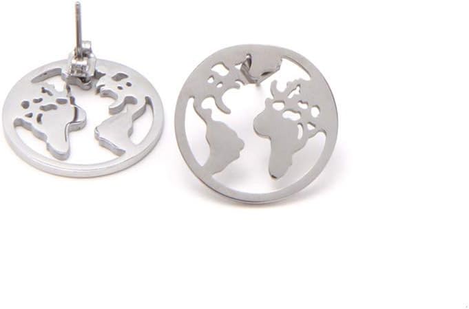 Vintage Round Origami World Map Necklace Women Geometric Round Necklace Circle Necklaces & Pendants Choker Jewelry image 5