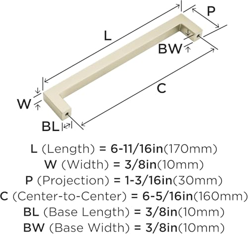 Image of Amerock | Cabinet Pull | Golden Champagne | 6-5 /16 inch (160 mm) Center to Center | Monument | 1 Pack | Drawer Pull | Drawer Handle | Cabinet Hardware