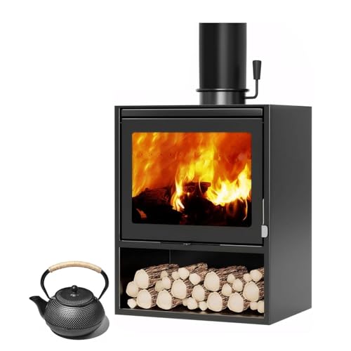 GWZHQIF Poêle à Bois à Faible Consommation D'énergie, Poêle à Bois en Fonte De 15 KW, Livré avec Une Théière Assortie, Adapté aux Salons Et Aux Jardins