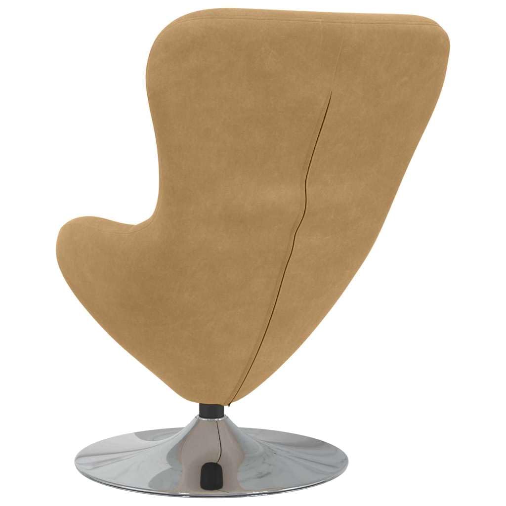 Sillón de salón de terciopelo marrón – Moderno sillón giratorio con base giratoria de 360° para salón y dormitorio – Elegante sillón relax con reposabrazos – Sillón acolchado para la esquina
