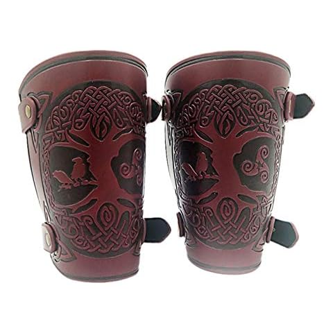 Archery Arm Guard,forearm Protectors,shooting Sleeve,Full Forearm Leather Adjustable Bow Arm Guards, Unisex Leather Gauntlet Wristband (1 Pair) Cover