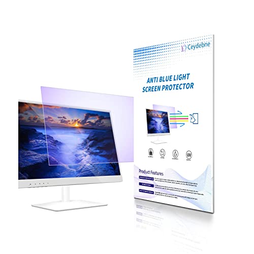 Ceydebne 23 Inch Anti Blue Light Screen Protector for Widescreen Monitor - Monitor Screen Protector Filter Out Blue Light Relief with Aspect Ratio 16:9