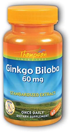 Thompson Ginkgo Biloba Extract, Veg Cap (Btl-Plastic) 60mg 60ct